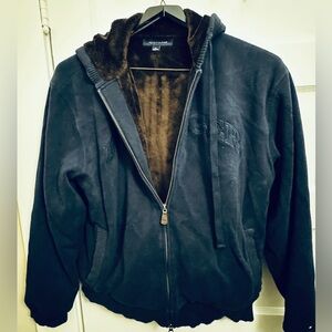 Tommy Hilfiger Heavy Sherpa-Lined Zip Hoodie Navy- Sz M